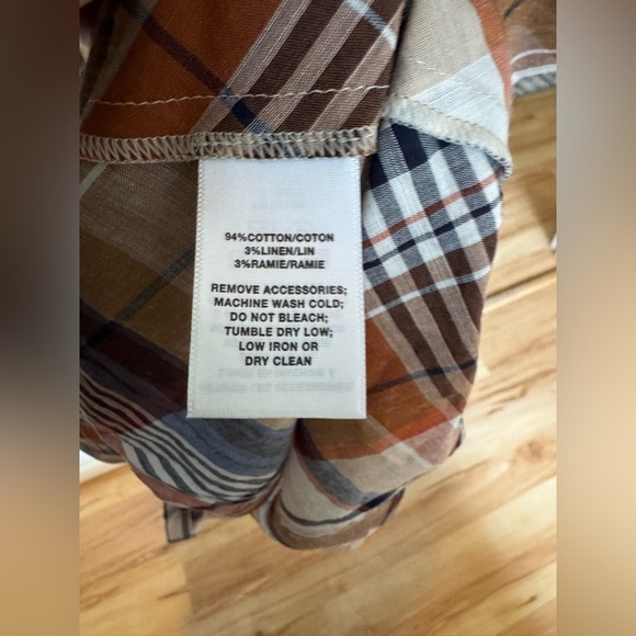 Lafayette 148 Angelique Plaid Tiered Maxi Dress Belted Linen Cotton Medium EUC - Picture 7 of 7